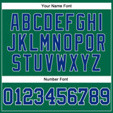 Custom Kelly Green White Pinstripe Royal Authentic Basketball Jersey