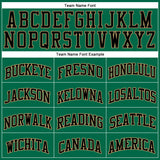 Custom Kelly Green White Pinstripe Old Gold-Black Authentic Basketball Jersey