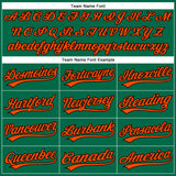 Custom Kelly Green Black Pinstripe Orange Authentic Baseball Jersey