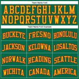 Custom Kelly Green Gold-Red Authentic Throwback Basketball Jersey