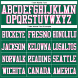 Custom Kelly Green White-Pink Mesh Authentic Football Jersey
