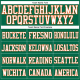 Custom Kelly Green White-Orange Mesh Authentic Football Jersey