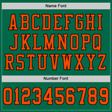 Custom Kelly Green Orange-Black Mesh Authentic Football Jersey