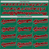 Custom Kelly Green Red-Black Authentic Throwback Baseball Jersey
