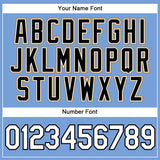 Custom Light Blue White Pinstripe White-Old Gold Authentic Baseball Jersey