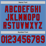 Custom Powder Blue Red-Navy Mesh Authentic Football Jersey