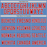 Custom Powder Blue Red-White Mesh Authentic Football Jersey