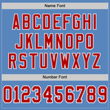 Custom Powder Blue Red-White Mesh Authentic Football Jersey