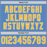 Custom Powder Blue Gold-White Mesh Authentic Football Jersey
