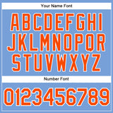 Custom Light Blue Orange-White Authentic Sleeveless Baseball Jersey