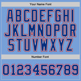 Custom Light Blue Royal-Red Authentic Throwback Basketball Jersey