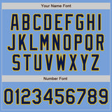 Custom Light Blue Navy-Gold Authentic Baseball Jersey