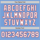 Custom Light Blue White-Red Authentic Baseball Jersey