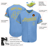 Custom Light Blue Light Blue-Gold Authentic Baseball Jersey