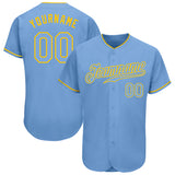 Custom Light Blue Light Blue-Gold Authentic Baseball Jersey