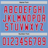 Custom Light Blue Red-White Hockey Jersey