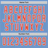 Custom Light Blue Orange-White Hockey Jersey