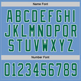 Custom Light Blue Kelly Green-White Hockey Jersey