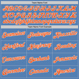 Custom Light Blue Orange-White Performance T-Shirt