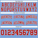 Custom Light Blue Red-Cream Authentic Throwback Basketball Shorts
