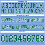 Custom Light Blue Kelly Green-White Authentic Throwback Basketball Shorts