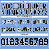 Custom Light Blue Black-White Authentic Throwback Basketball Shorts