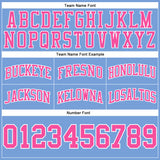 Custom Light Blue Pink-White Authentic Throwback Basketball Shorts