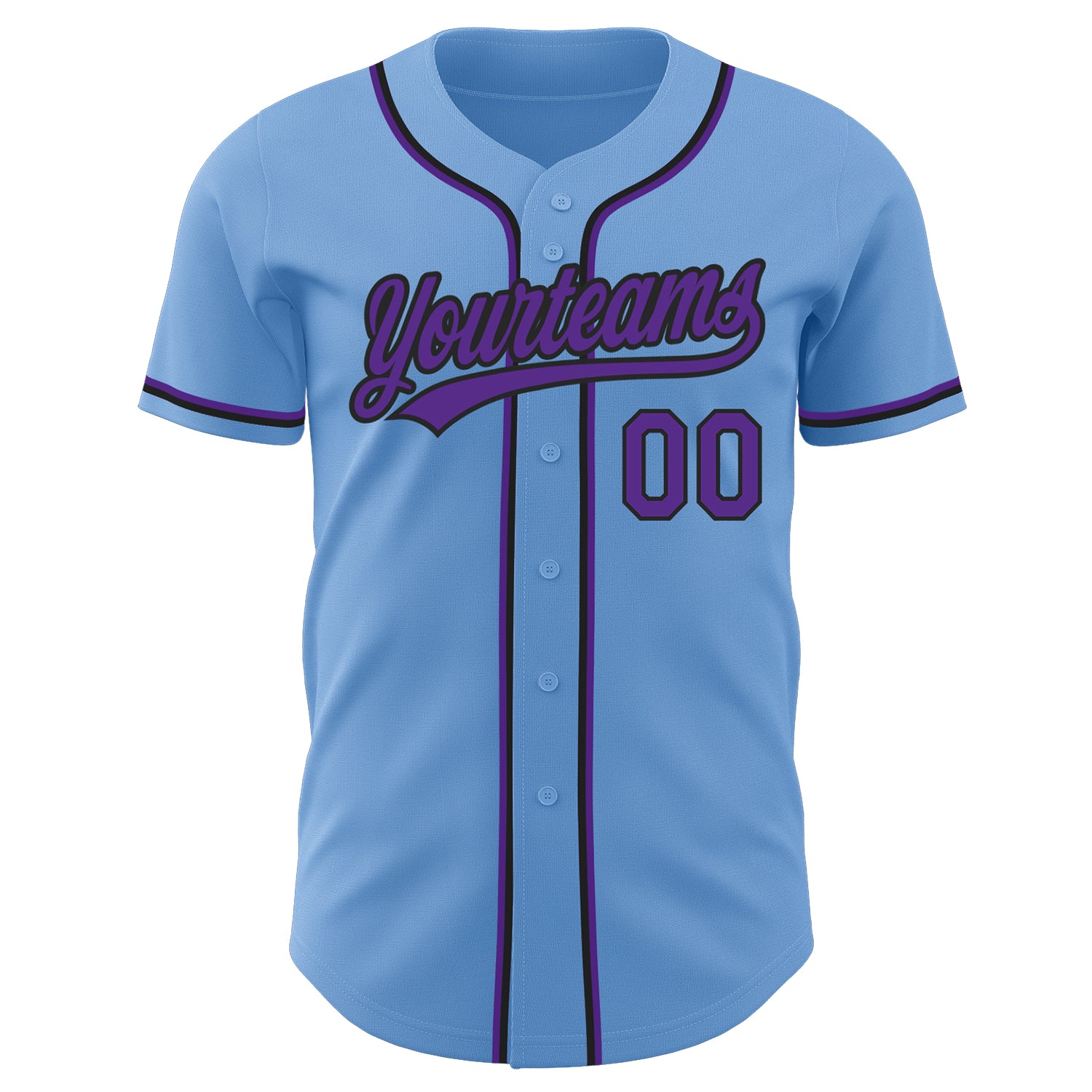 Custom Light Blue Purple-Black Authentic Baseball Jersey Sale – UKSN INC