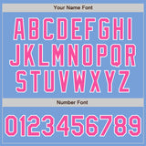 Custom Light Blue Pink-White Authentic Baseball Jersey