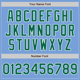 Custom Light Blue Kelly Green-White Authentic Baseball Jersey