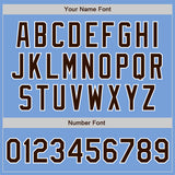 Custom Light Blue Brown-White Authentic Baseball Jersey