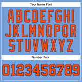 Custom Light Blue Orange-Royal Authentic Throwback Basketball Jersey