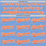 Custom Light Blue White Pinstripe Orange Authentic Baseball Jersey