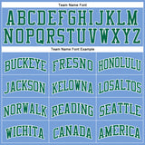 Custom Light Blue White Pinstripe Kelly Green Authentic Basketball Jersey