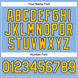 Custom Light Blue Yellow Pinstripe Navy Authentic Baseball Jersey