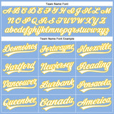 Custom Light Blue White Pinstripe Yellow Authentic Baseball Jersey