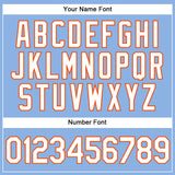 Custom Light Blue White Pinstripe Orange Authentic Baseball Jersey
