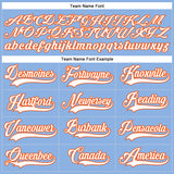 Custom Light Blue White-Orange Hockey Lace Neck Jersey