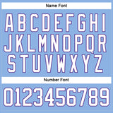 Custom Light Blue White-Purple Hockey Lace Neck Jersey