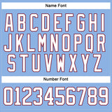 Custom Light Blue White-Crimson Hockey Lace Neck Jersey