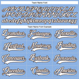 Custom Light Blue White-Brown Hockey Lace Neck Jersey