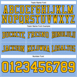 Custom Stitched Light Blue Gold-Black Football Pullover Sweatshirt Hoodie
