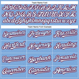 Custom Light Blue White Royal-Red Authentic Baseball Jersey