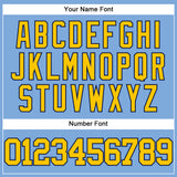 Custom Light Blue Yellow-Navy Authentic Baseball Jersey