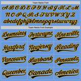 Custom Light Blue Gold-Black Authentic Throwback Baseball Jersey