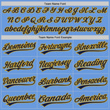 Custom Light Blue Gold-Navy Authentic Throwback Baseball Jersey
