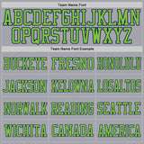 Custom Light Gray Neon Green-Navy Mesh Authentic Football Jersey