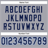 Custom Light Gray Navy-Powder Blue Mesh Authentic Football Jersey