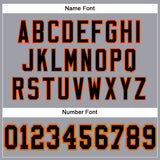 Custom Light Gray Black-Orange Mesh Authentic Football Jersey