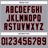 Custom Light Gray Black-Red Mesh Authentic Football Jersey